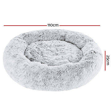 i.Pet Pet bed Dog Cat Calming Pet bed Extra Large 110cm Charcoal Sleeping Comfy Washable i.Pet